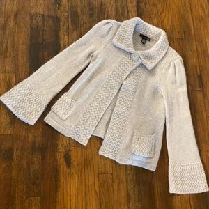 Willi Smith Soft & Cozy Gray Wool Blend Cardigan Sweater Jacket